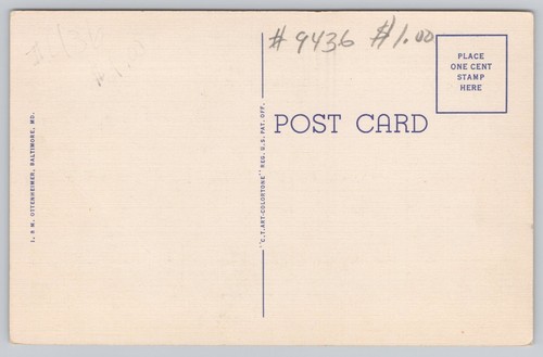 University Of Maryland School Of Medicine Dentistry Baltimore Linen Postcard - Picture 2 of 2