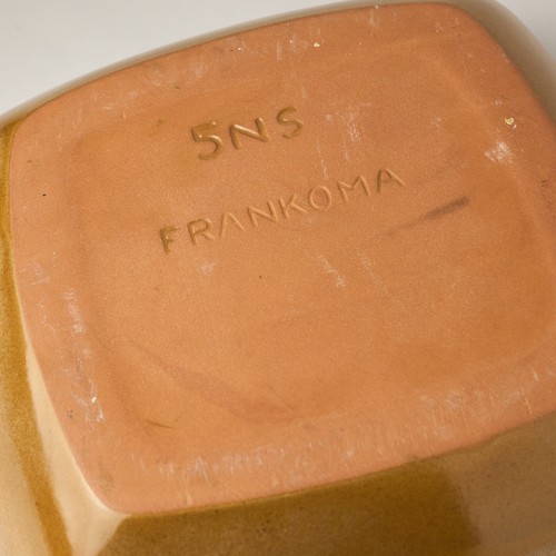 Frankoma Pottery Square Ensalada Servir Plainsman Canela Marrón Cuenco - LEER - Imagen 7 de 8