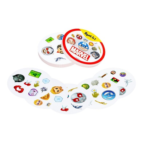 Juego de mesa de cartas familiar Spot It Marvel juguetes para niños 2-8 jugadores superhéroe edades 6+ - Imagen 4 de 6
