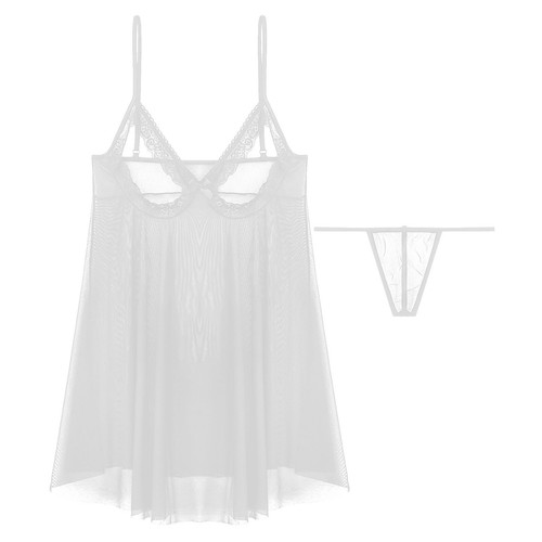 AU Womens Sexy Plus Size Lingerie Open Bras Nipple Split Babydoll Sleepwear - Picture 19 of 34
