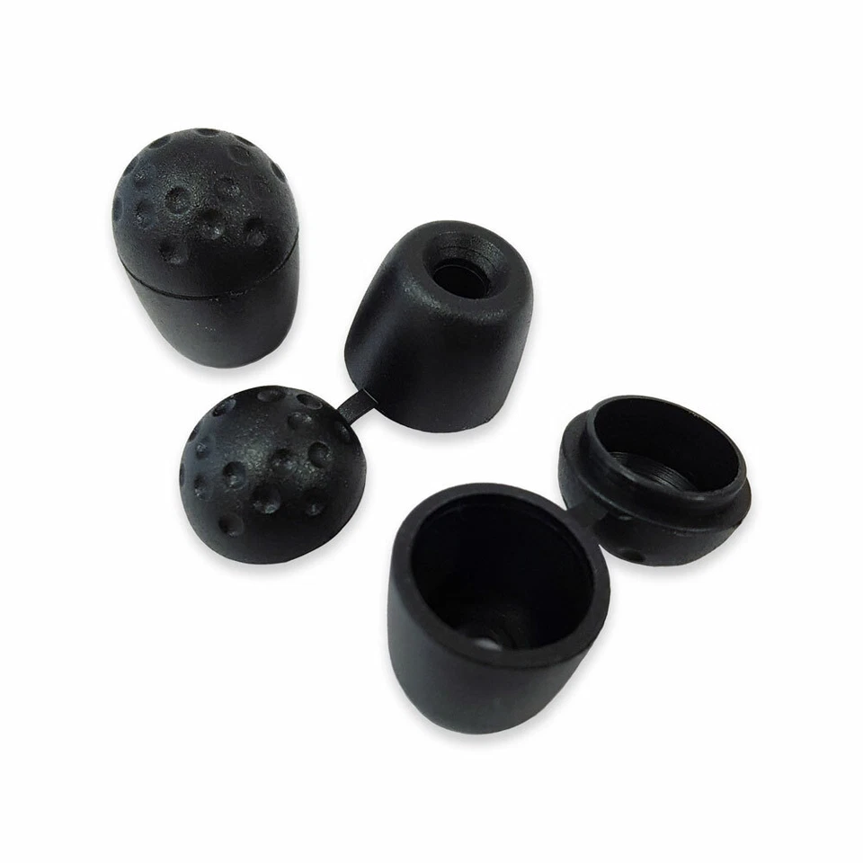 BANNERS FOR ALL Elastic Shock or Bungee Cord Ends, Golf Ball Style for 3mm, 4mm and 5mm Black