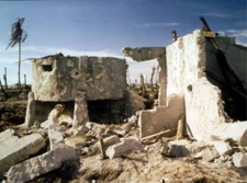 badly damaged Japanese concrete fortification an unspecified islan- Old Photo