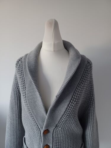 FCUK Men's Shawl Collar Chunky Knit Cardigan Medium - Picture 6 of 24