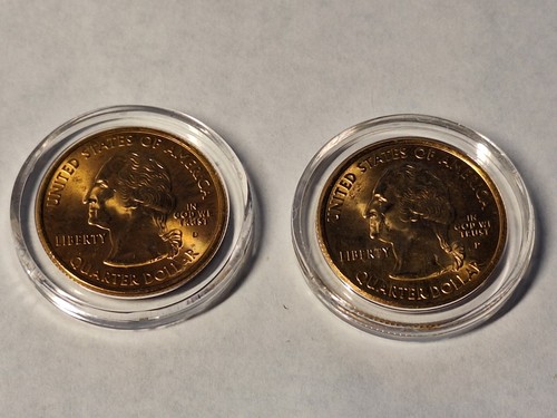 2001-D North Carolina State Quarters Gold Plated Proof Uncirculated Set of 2 - Picture 2 of 2