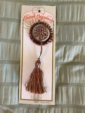 LOT OF 4 NEW UNUSED TAUPE AND RED TASSELS FOR CRAFTS EMBELLISHEMENTS AND CURTAIN