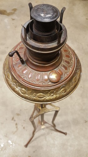 Antique/Vintage "Chautauqua " Extendable Brass Floor Oil Lamp - Picture 4 of 12