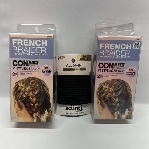 2- Conair French Braider Hair Style Tool & 15 Scunci Elastics - Picture 9 of 18