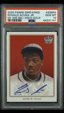 2020 Panini Diamond Kings Gold Halo Signature /50 Ronald Acuna Psa 10 DK 206-RA