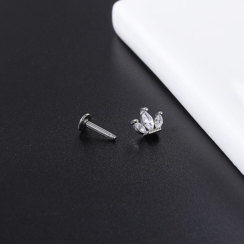 1 Pc CZ Crystal Labret Lip Piercing 16G Lip Stud Ear Tragus Helix Conch Piercing - Picture 15 of 25