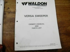 WALDON VERSA SWEEPER OWNERS MANUAL  SN 17376-17554
