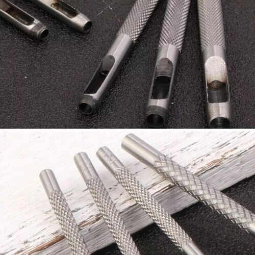 6Pcs Hollow Punch Set Round Leather Hole Punch Cutter Set for Blet Canvas 1-6mm - Picture 2 of 9