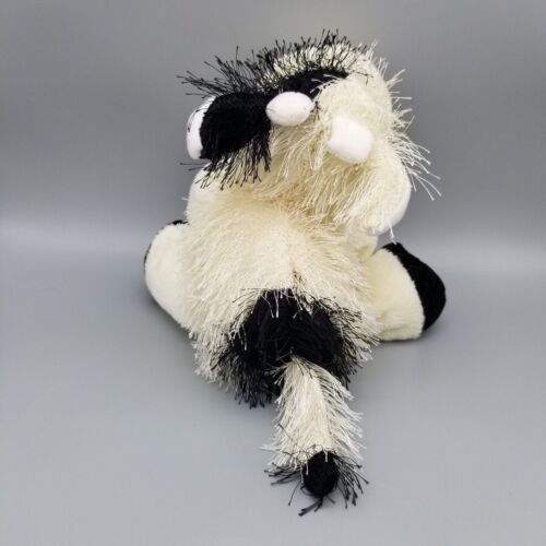 Webkinz Cow Plush Toy HM003 No Code Retired Fuzzy 7" Sitting Black and White - Picture 3 of 6