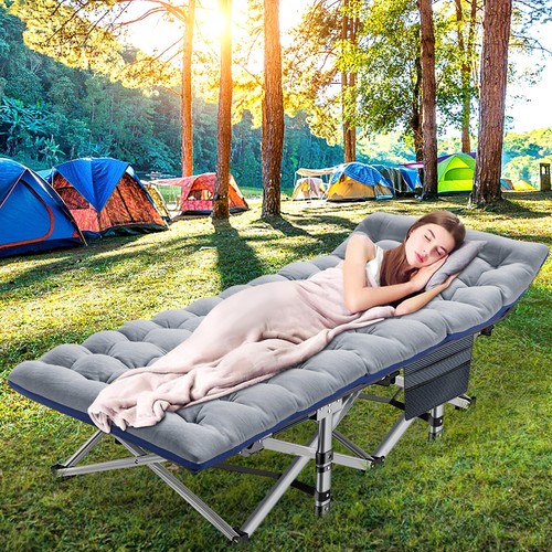 H&ZT Folding Bed Camping Cot for Adults  Military Army Mattress Cot & Carry Bag - Picture 11 of 22