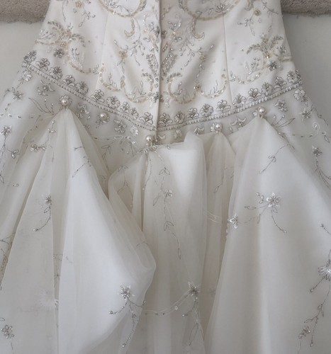 David’s Bridal Oleg Cassini Collection Brautkleid Größe 12. + DB Kopfstück - Bild 10 von 18