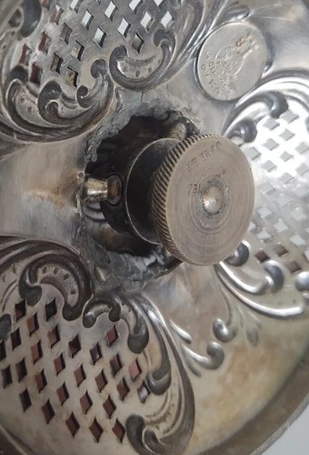 Antique MERIDEN  Quadruple Silverplate Victorian Cheese Ball Holder June 2, 1891 - Picture 23 of 24