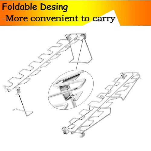 Folding Chicken Wing Leg Rack For Grill Smoker Oven Safe Barbecue Accessories - Picture 6 of 8