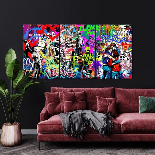 Banksy Graffiti Wandkunst Moderne Street Art Acrylglas, Leinwand Kunst Druck - Bild 11 von 12