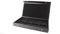 Pocket Watch Display Case Storage Box For 8 Watches Black Liner Snap Buttons 1