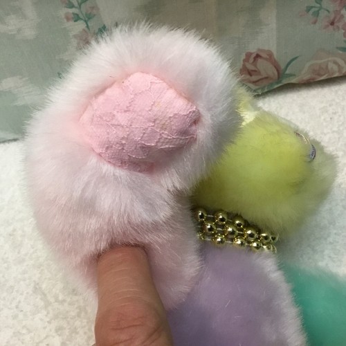 First & Main SORBET Stuffed Animal Plush 13” Bear Multicolor Pastel Colorblock - Picture 5 of 5