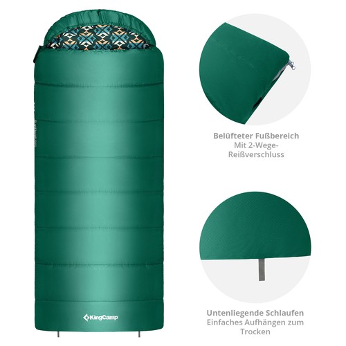 KINGCAMP Mumienschlafsack Superior 300XL 3 Jahreszeiten Schlafsack XL Lang -13°C - Bild 5 von 27
