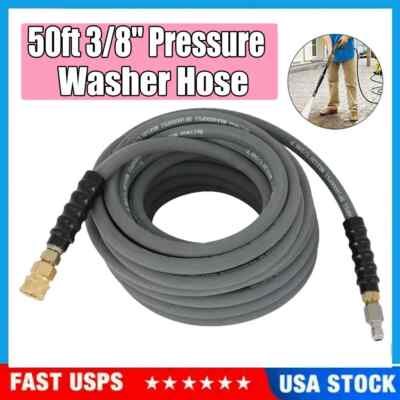 #ad #ad 3 8quot; x 50ft 4000psi Water Pressure Washer Hose Gray With Couplers. $56.11