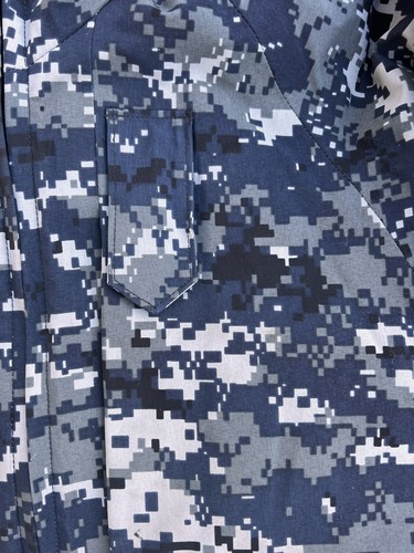 US NAVY Military Parka & LinerRain Jacket Blue Digital Camo Size Small -X-Short - Picture 4 of 17