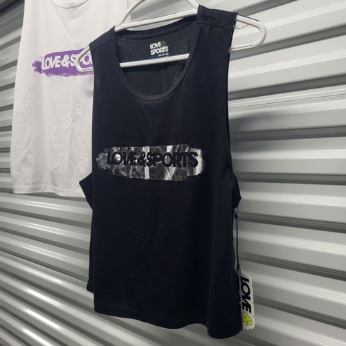 Love & Sports Women's Muscle Tank Tops, Black & White, XLarge - NWT - Picture 12 of 14