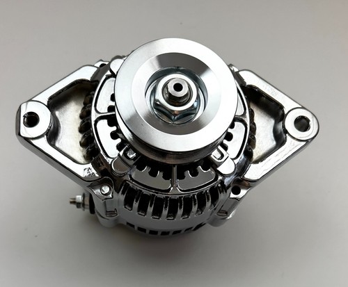 Chrome 90 AMP Mini Alternator GM Denso Style V Belt 1 Wire Street / race Chevy - 第 3/11 張圖片