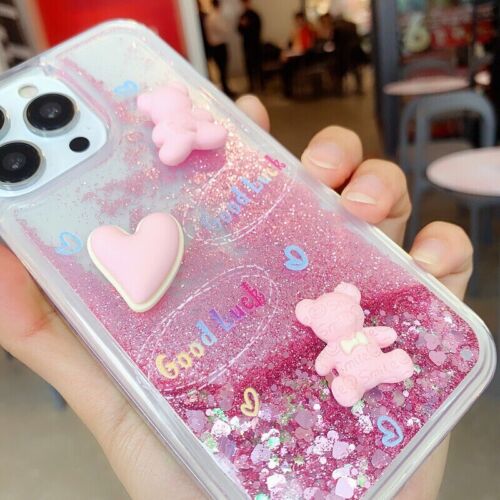 Quicksand Glitter Case +Cute 3D Bear Bracelet Liquid Cover Hot For Various Phone - Picture 11 of 14