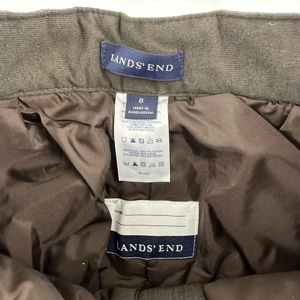 Pantalones de Carga Lands End Niños Marrón Nieve Esquí Forrados Aislados Talla 8 Nylon Forrados Foto 3 de 4