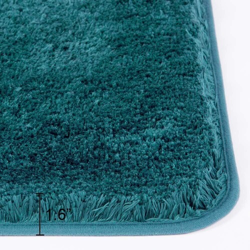 Soft Microfiber Shaggy NonSlip Bath Mat for Bathroom Thick Plush Water Absorbent - Picture 153 of 321