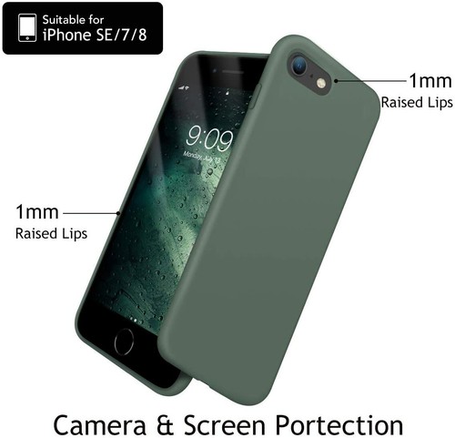 OUXUL iPhone SE 7 8 Case Forest Green Silicone Gel Rubber NEW - 第 3/6 張圖片
