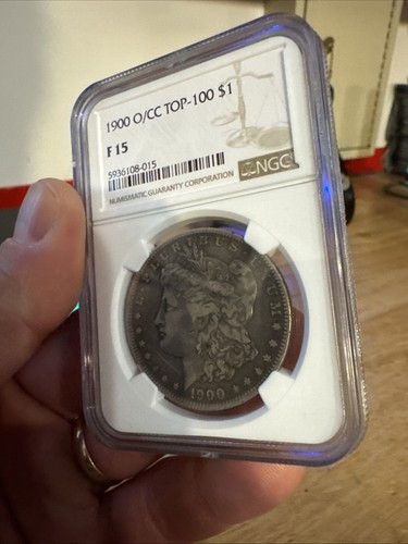 Morgan Silver Dollar NGC F15 Overmint O/CC Mark Coin 1900 Carson City Collector - Picture 11 of 23