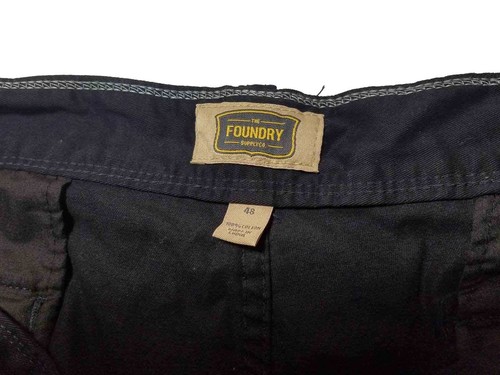 NWT 46 Foundry B&T Cargo Black Belted Men's Shorts 100% Cotton Longer Length New - Foto 8 di 12