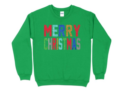 Merry Glitter Christmas Sweatshirt, Christmas Crewneck, Christmas Gifts for Wome - Bild 10 von 19