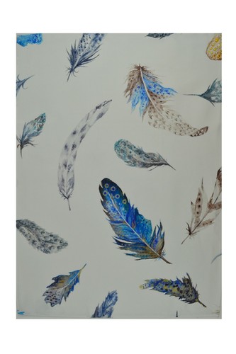 Cotton Tea Towel - 100% Cotton - Blue Feathers - Imagen 2 de 5