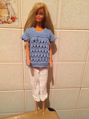 Barbie Vestito Uncinetto Fatto A Mano Pantaloni Maglia No Barbie Ebay