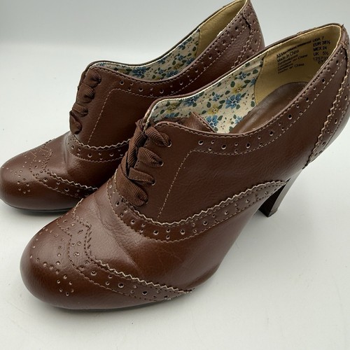 American Eagle Librarian Oxfords Brown Lace-Up Heels Women Size 7 (Used) - Picture 11 of 12