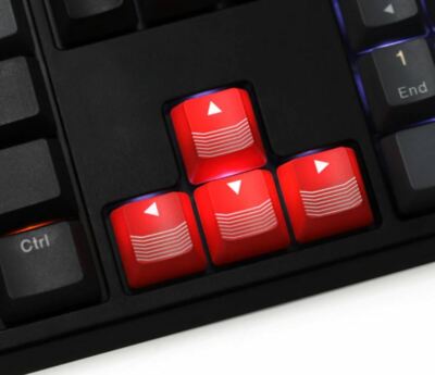 4 rote Tastenkappen keycaps key caps Taste für cherry mx gaming cs shooter pfeil