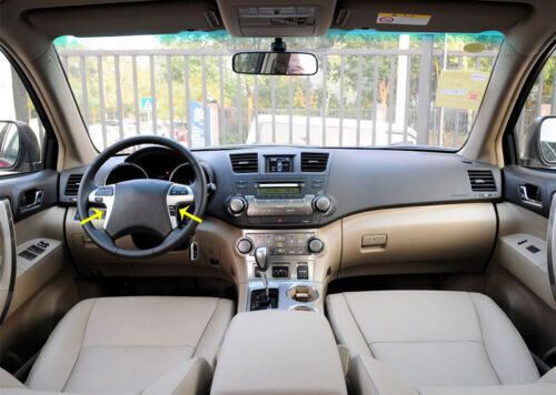 For 2008-2013 Toyota Highlander Carbon Fiber Frame Steering Wheel Cover Trim 2X - Picture 5 of 6