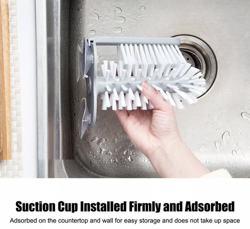 Water Bottle Cleaning Brush With Suction Base Bristle Brush For All Cup/Mugs - Picture 6 of 8