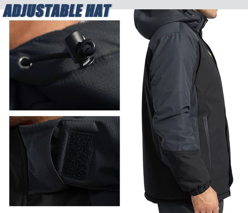 Men's Outdoor Ski Snow Jacket Mountain Hiking Fleece Lined Winter Warm Work Coat - Picture 53 of 54