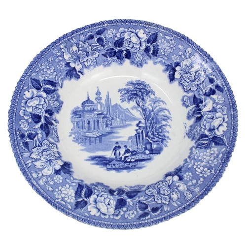 JUEGO DE 6 ARTÍCULOS DE TRANSFERENCIA ANTIGUOS AZUL Y BLANCO 9,5" CUENCO BOSPHORUS J. MARSHALL & CO - Imagen 5 de 9