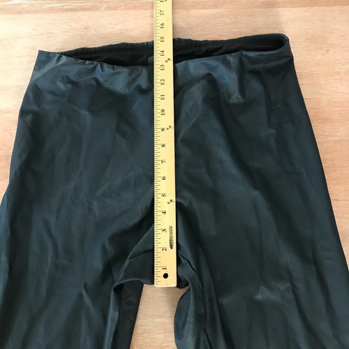Pantalones KHY para mujer talla XL negros tiro alto recubiertos elásticos tirar en el tobillo cremallera motociclista - Imagen 8 de 13