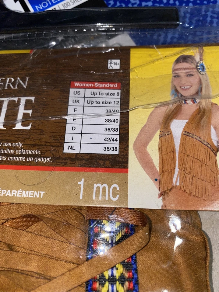 Mujeres Nativas Americanas Indio Occidental Vaquera Chaleco Disfraz Accesorio Foto 3 de 3