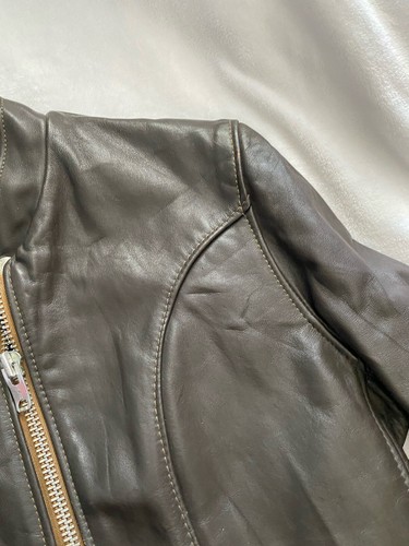 Vintage SCHOTT sehr guter Zustand Cafe Racer Lederjacke braun mit Reißverschlussfutter Motorrad Herren 36 - Bild 9 von 24
