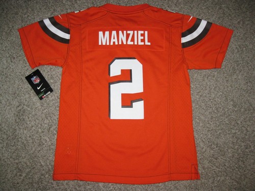 Johnny Manziel Cleveland Browns 2015 YOUTH Medium Orange Nike Game Jersey - Picture 2 of 6