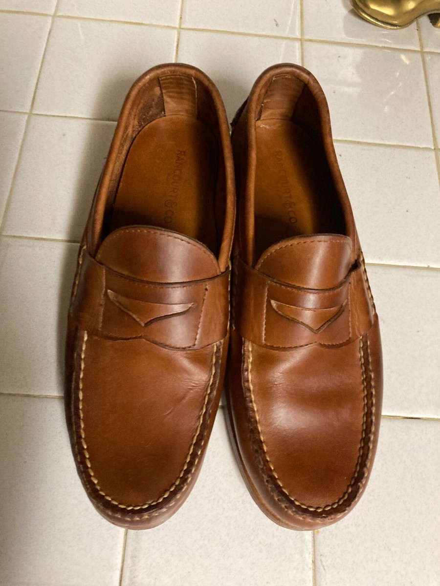 RANCOURT 9 D Brown Leather PENNY LOAFERS SHOES Made in USA