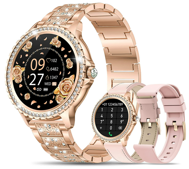 Smart Watch Ladies & Telphone Function Fitness Wristwatch Android Ios Rose Gold Smart Watch Ladies & Telphone Function Fitness Wristwatch Android Ios Rose Gold