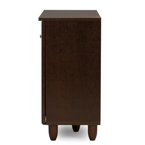 Entry Wooden Storage Cabinet Shoes Rack Organizer Hallway Shelves Brown Bedroom - Picture 4 of 12
